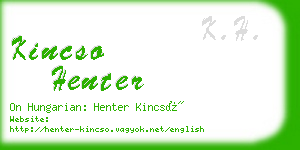 kincso henter business card